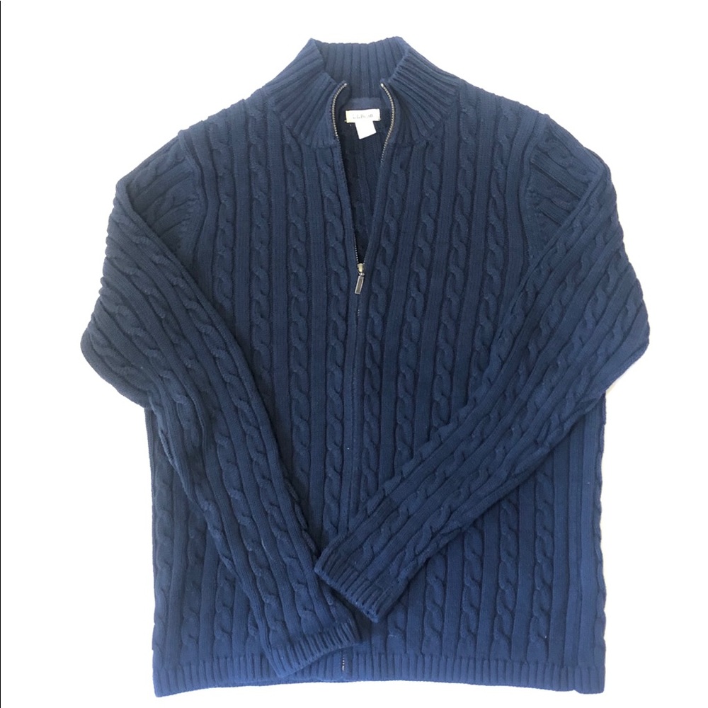 LL Bean Cable Full Zip Sweater